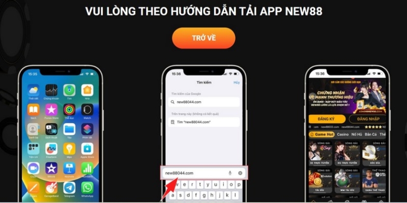 Bước tải app cá cược New88 cho Mobile